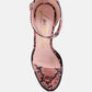Rattle Snake Print Chunky High Block Heel Sandals
