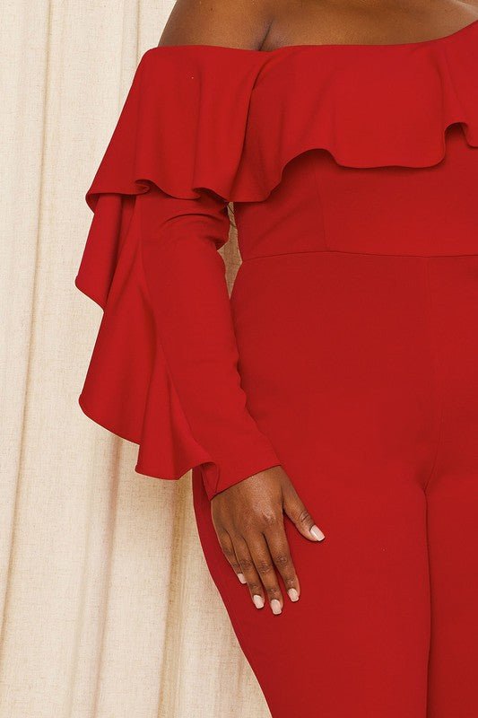 Reign Ruffle One Shoulder Jumpsuit