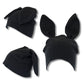 Restock Black Fleece Bunny Beanie