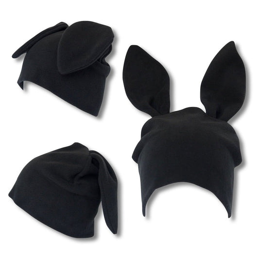 Restock Black Fleece Bunny Beanie
