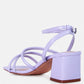 Right Pose Faux Leather Block Heel Sandals