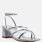 Right Pose Faux Leather Block Heel Sandals