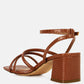 Right Pose Faux Leather Block Heel Sandals