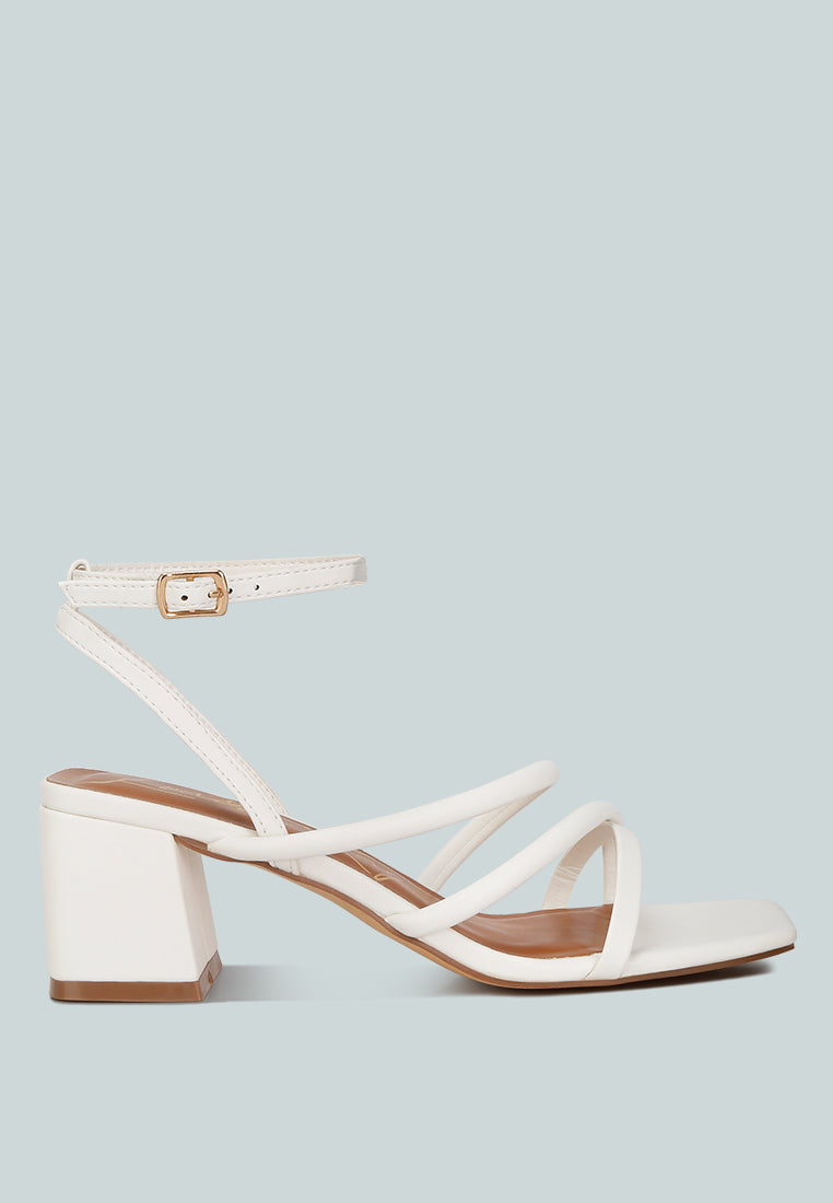 Right Pose Faux Leather Block Heel Sandals