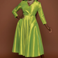Green Classic Style Faux Wrap Dress