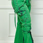 Oh So Crafty Utility Cargo Denim Pants - Green