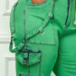 Oh So Crafty Utility Cargo Denim Pants - Green