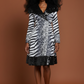 Black Sequin Animal Print Coat Dress