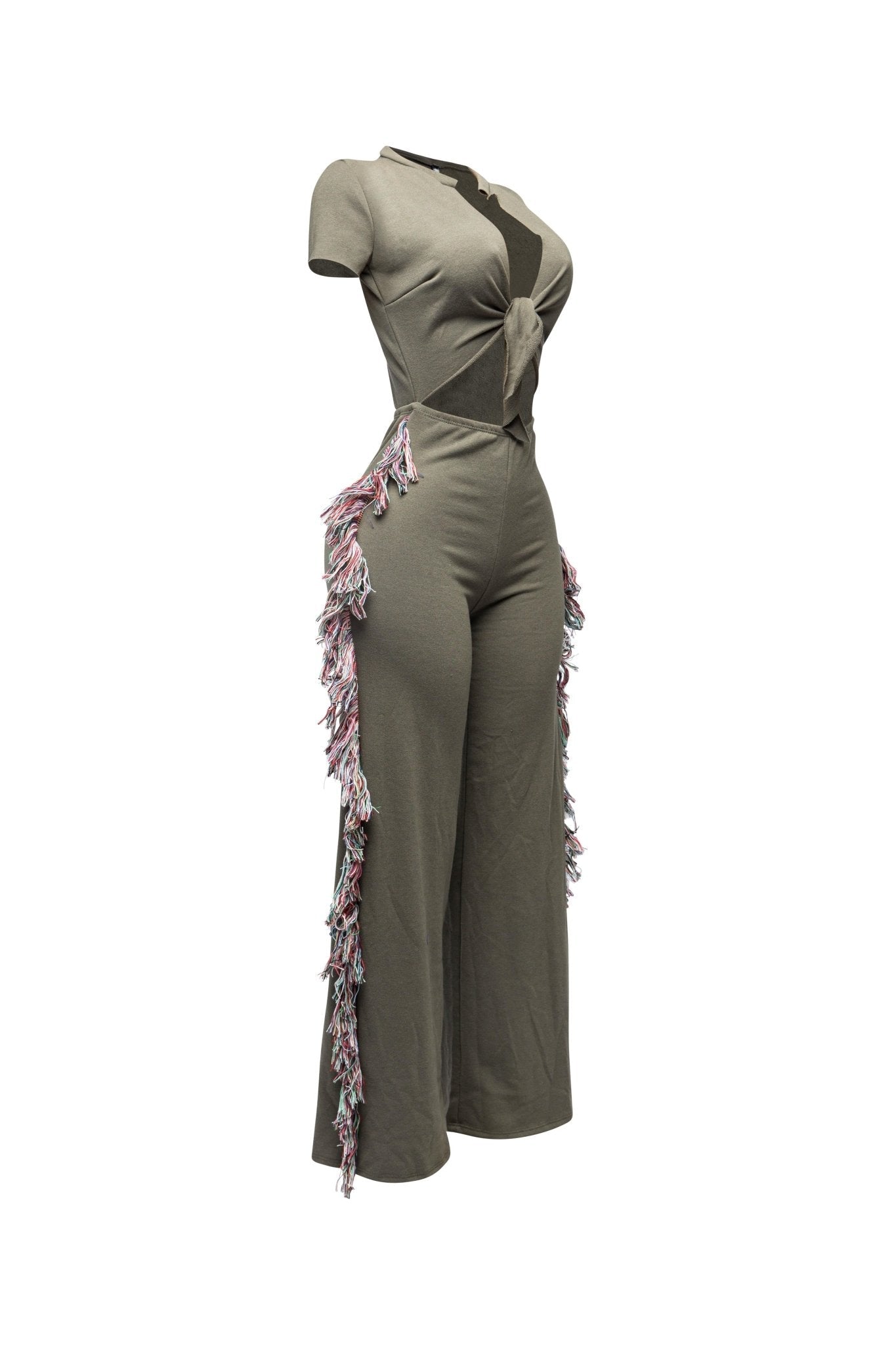 Rodeo Queen Fringe Jumpsuit – Wide Leg with Tassel Detail