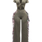 Rodeo Queen Fringe Jumpsuit – Wide Leg with Tassel Detail