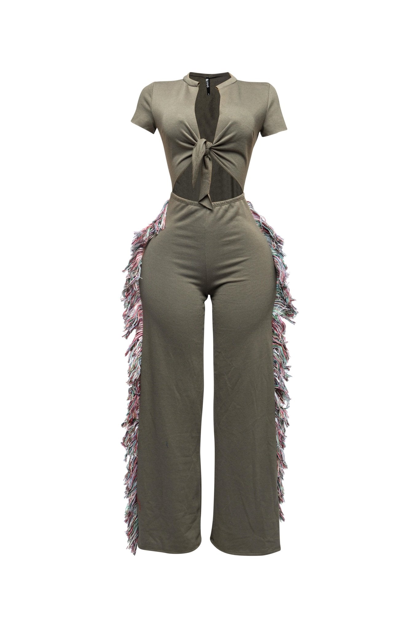 Rodeo Queen Fringe Jumpsuit – Wide Leg with Tassel Detail