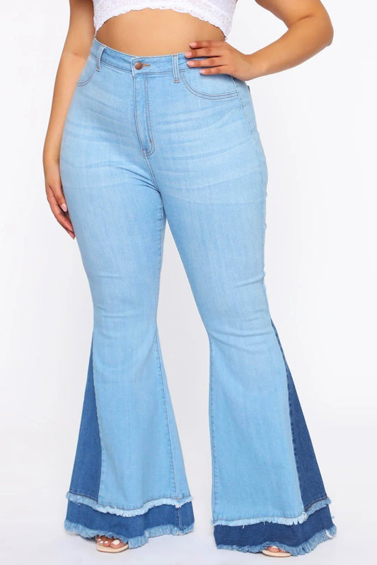 Rodeo Queen high Rise Two Tones Flare Jeans