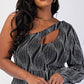 Sabrina Glitter Knit One Shoulder Cutout Dress