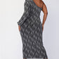 Sabrina Glitter Knit One Shoulder Cutout Dress