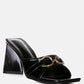Salisbury Horsebit Buckle Triangular Block Heel Sandals