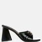Salisbury Horsebit Buckle Triangular Block Heel Sandals