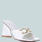 Salisbury Horsebit Buckle Triangular Block Heel Sandals
