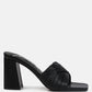 Salty You Crinkled Triangular Block Heel Sandals