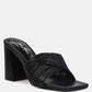 Salty You Crinkled Triangular Block Heel Sandals