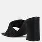 Salty You Crinkled Triangular Block Heel Sandals