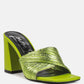 Salty You Crinkled Triangular Block Heel Sandals