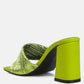 Salty You Crinkled Triangular Block Heel Sandals