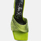 Salty You Crinkled Triangular Block Heel Sandals