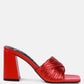 Salty You Crinkled Triangular Block Heel Sandals