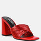 Salty You Crinkled Triangular Block Heel Sandals