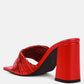 Salty You Crinkled Triangular Block Heel Sandals