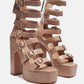 Sarouchi Caged Gladiator Platform Sandals