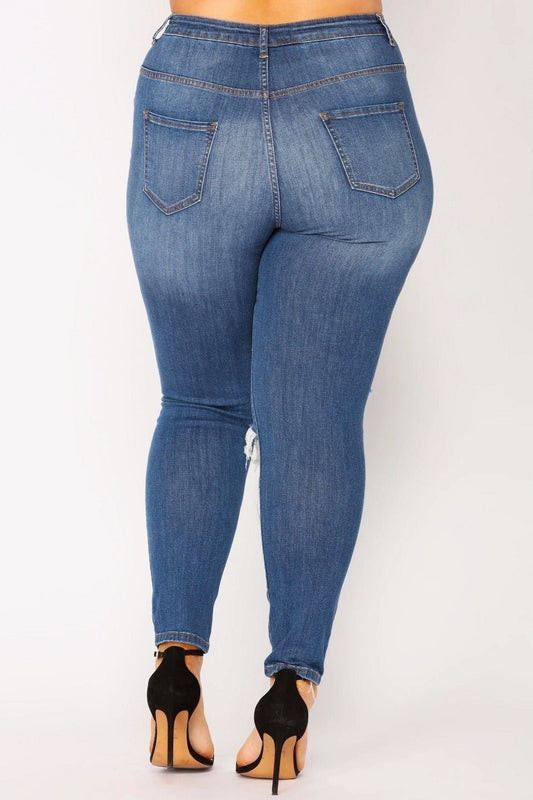 Sasha high Rise Medium Washed Distressed Jeans