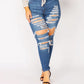 Sasha high Rise Medium Washed Distressed Jeans