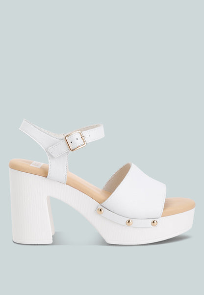 Sawor Recycled Leather High Block Sandals