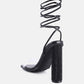 Scansta Lace Up Rhinestone Embellished Heel Sandals