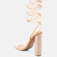 Scansta Lace Up Rhinestone Embellished Heel Sandals