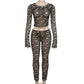 See Through Bodycon Pants Set