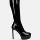 Shawtie High Heel Stretch Patent Calf Boots