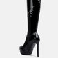 Shawtie High Heel Stretch Patent Calf Boots