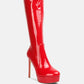 Shawtie High Heel Stretch Patent Calf Boots