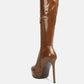 Shawtie High Heel Stretch Patent Calf Boots