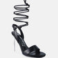 Sheeny Clear Stiletto Lace Up Heels