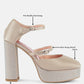 Shiver Rhinestones Embellished Platform Mary Jane Sandals