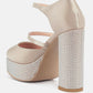 Shiver Rhinestones Embellished Platform Mary Jane Sandals