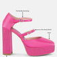 Shiver Rhinestones Embellished Platform Mary Jane Sandals