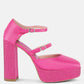 Shiver Rhinestones Embellished Platform Mary Jane Sandals