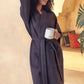 Knee-Length Waffle Kimono Robe