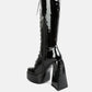 Snowflakes High Platform Calf Boots
