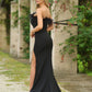 Sochi Gown - Black Feather Trim Evening Dress