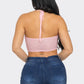 Sophie Stylish Studded Halter Tie Crop Top